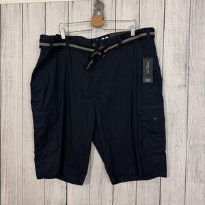 Kenneth Cole Men's W46 Navy Blue Regular Fit Lightweight Tech Cargo Shorts NWT